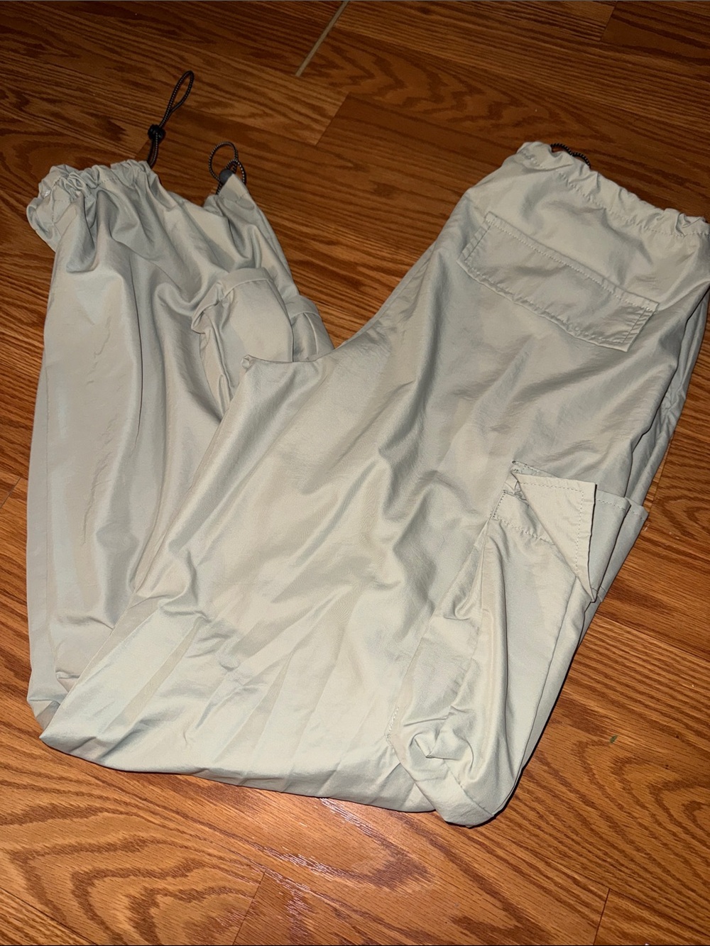 Light Gray Drawstring Cargo Pants